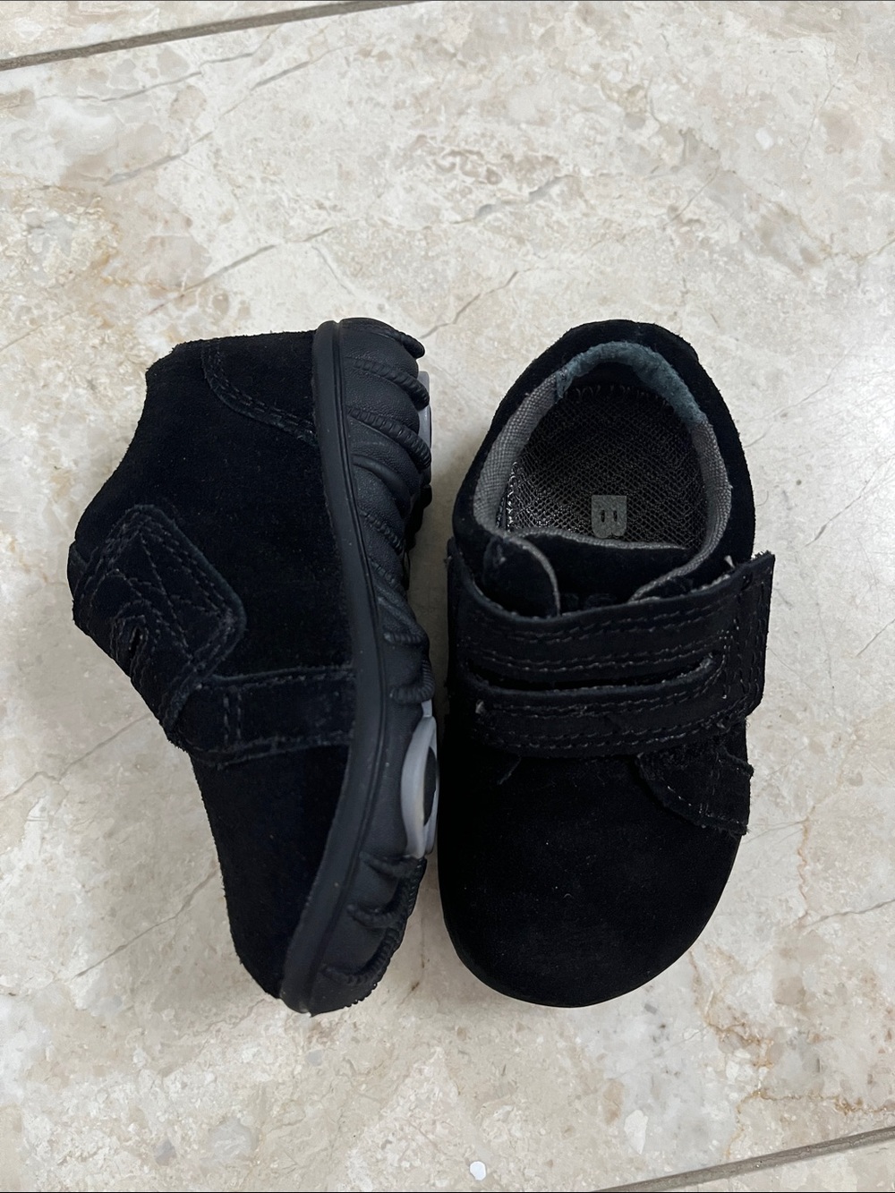 BOGS Kids Black Suede Hook-and-Loop Shoes